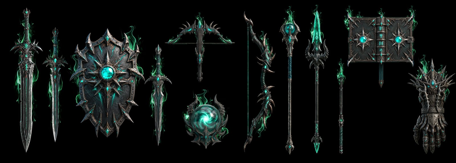 O set Eye of Chaos completo — um modelo para cada tipo de arma
