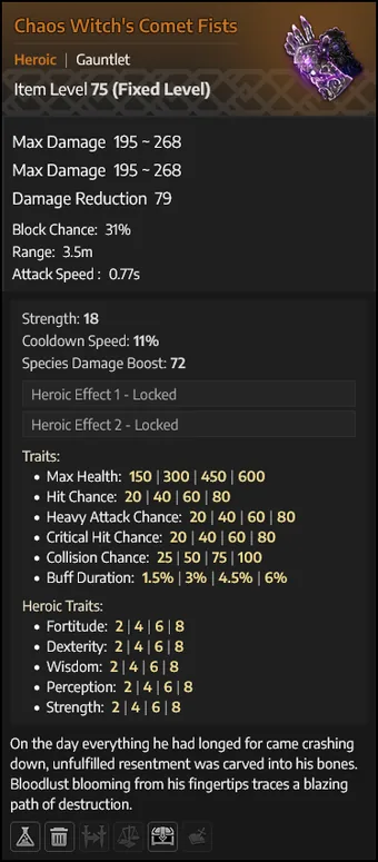 Chaos Witch's Comet Fists — Manoplas