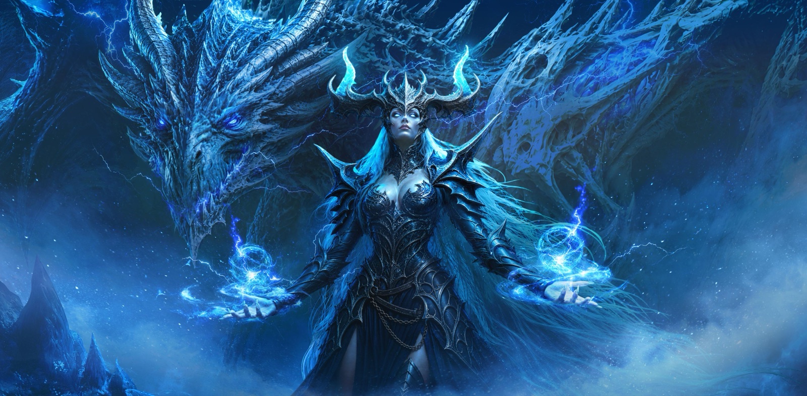 Dragon Knight Ramux montada no dragão de gelo Atirat — a primeira Arch Boss de Nix