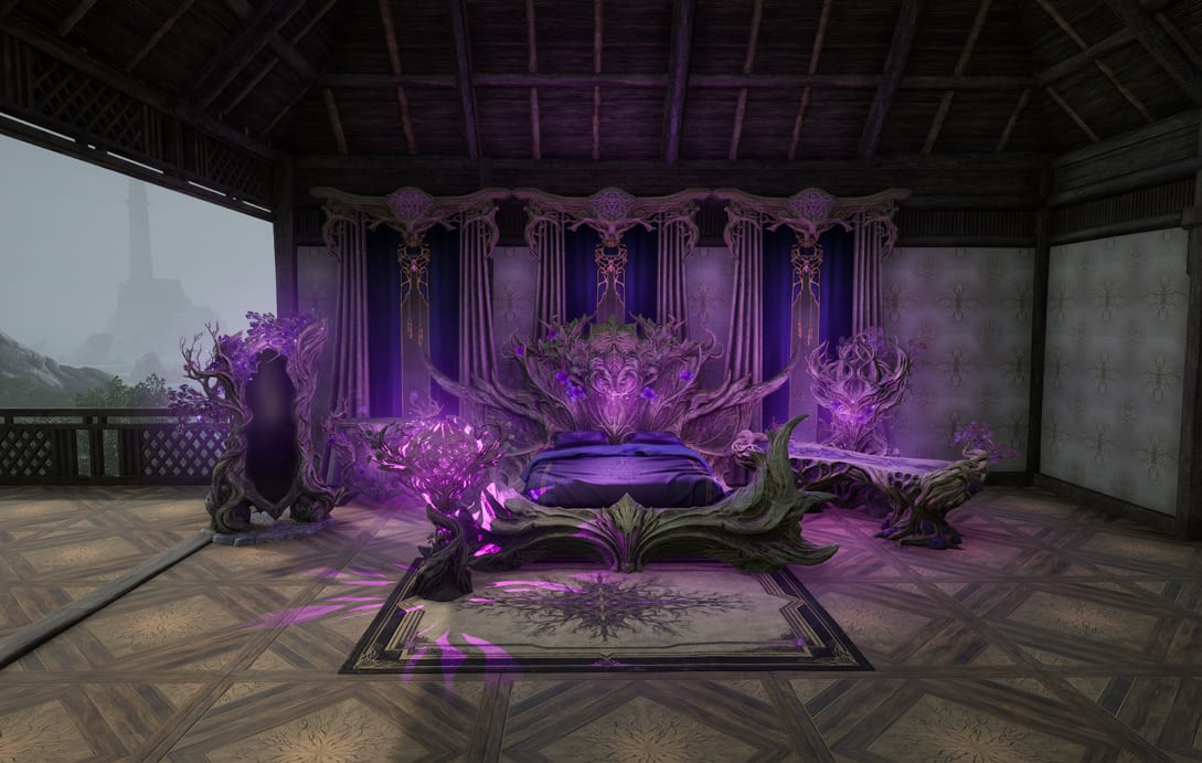 Mobília de Arch Boss Giant Brook — um dos sets de housing da virada de temporada.